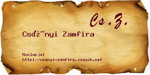 Csányi Zamfira névjegykártya